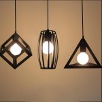 Vintage Pendant Lights LED Lamp Metal Cube Cage Lampshade Lighting
