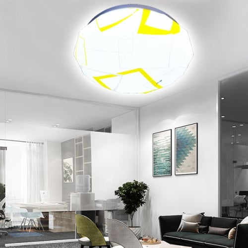 Ultra-thin Geometric Pattern LED Ceiling Light for Home Use - $25.81