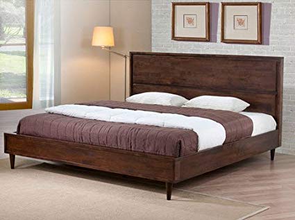 Amazon.com: Vilas Modern King Size Solid Wood Platform Bed Frame