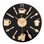 Coffee Time Wall Clock Modern Design Decorative Kitchen Clocks