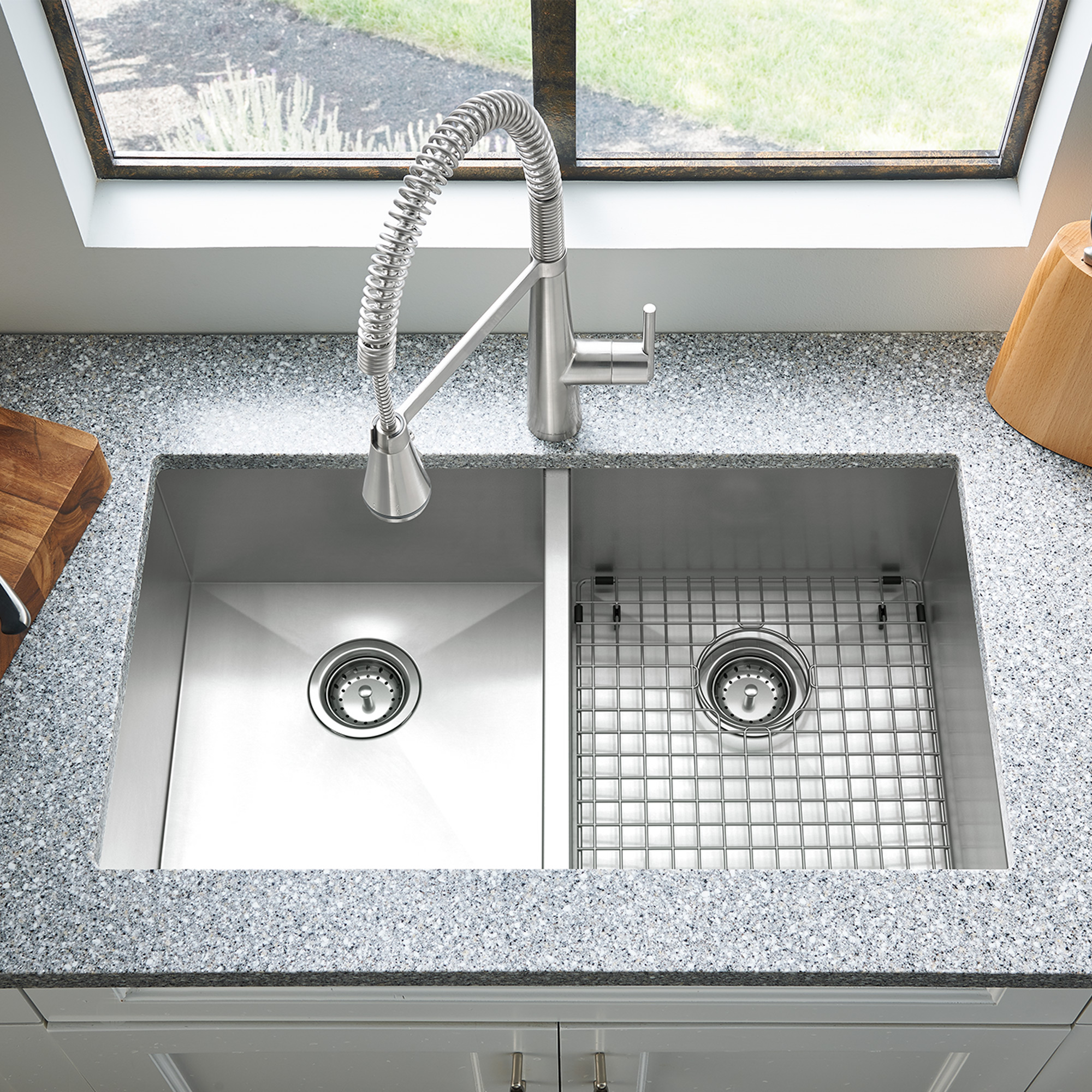 Edgewater 33x22 Double Bowl Stainless Steel Kitchen Sink | American