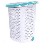 Home Logic Rolling Laundry Hamper with Handles White/Teal - Room Essentials™