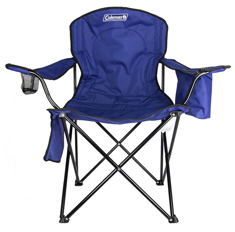 Coleman Camping - Lawn Chair w/Built-In Cooler And Cup Holder, Blue
