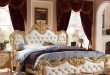 French luxury bed with gold color no mattress H904 -in Beds from