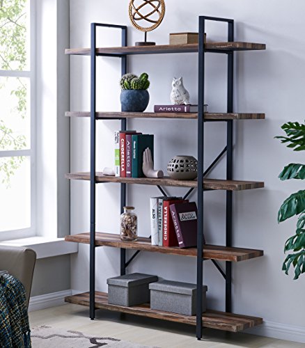 Amazon.com: Homissue 5-Tier Bookcase, Vintage Industrial Wood and