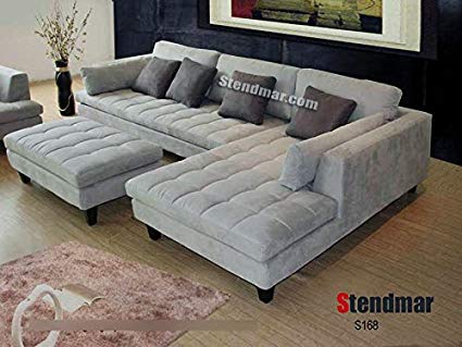 Amazon.com: 3pc New Modern Gray Microfiber Sectional Sofa S168RG