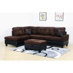 Shop Charlie Dark Brown Microfiber Sectional Sofa and Storage