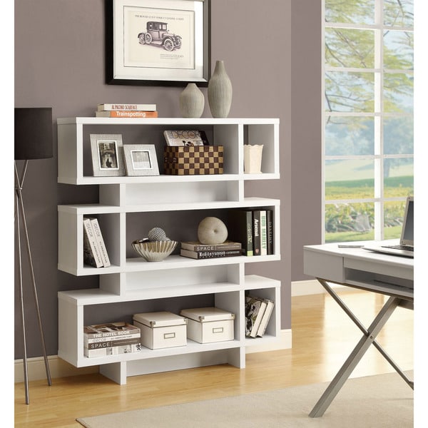 Shop White 55-inch High Modern Bookcase - Free Shipping Today