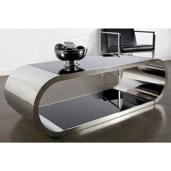 Shop Statements By J Pia Chrome Modern Coffee table, 18 Inch Tall