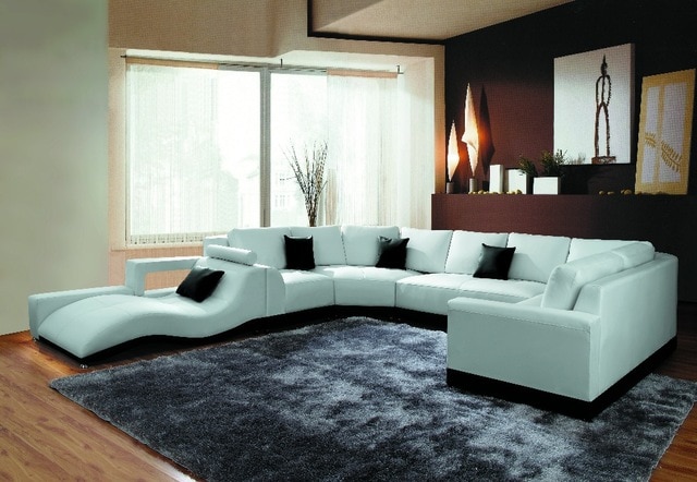 TB1005 Modern Living room furniture corner sofa set leather corner