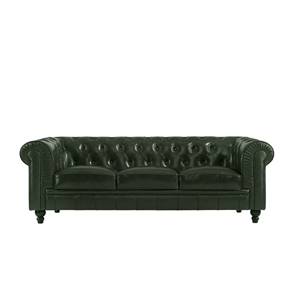 Charlton Home Pompa Traditional Chesterfield Leather Sofa & Reviews