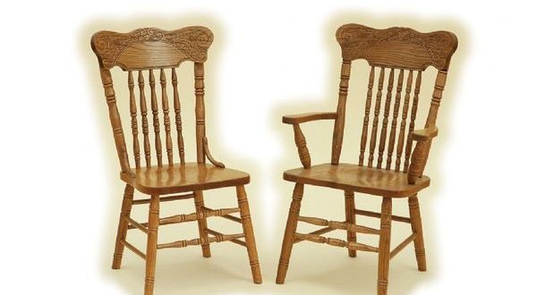Pressed Back Oak Dining Chair from DutchCrafters Amish Furniture