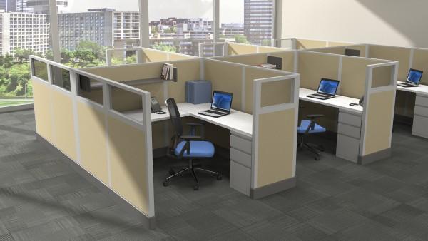 Modern Office Cubicles 6'x6'u2013 6 Pack - Freedman's Office Furniture