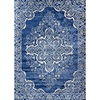 Amazon.com: Persian-Rugs 5529 Blue Oriental 8x10 Area Rug Carpet New