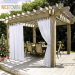 NICETOWN Summer White Indoor Outdoor Curtain Panels Elegant Tab Top