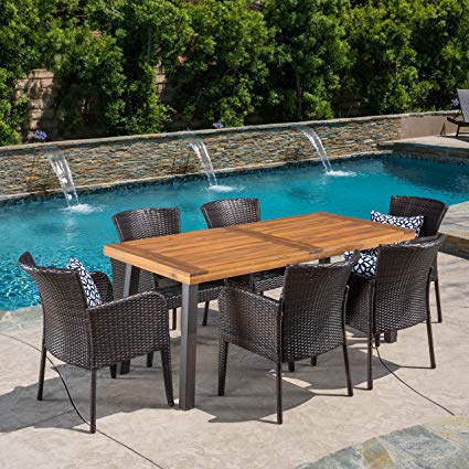 Amazon.com: Great Deal Furniture | Delgado 7-Piece Outdoor Dining