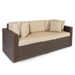 Best ChoiceProducts Outdoor Wicker Patio Furniture Sofa 3 Seater