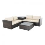 Santa Rosa 6pc All-Weather Wicker Patio Sectional Sofa Set With