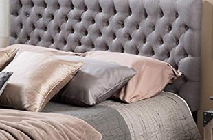 Amazon.com - Grey Tufted Headboard Full Size/Queen Button Nailed