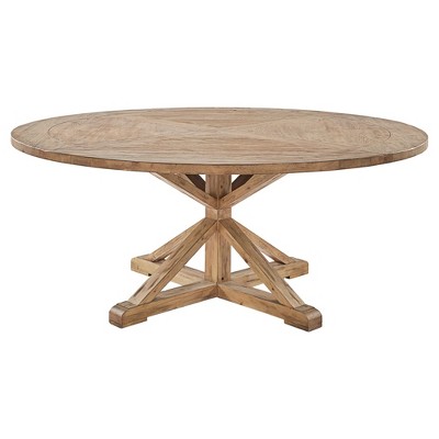 Sierra Round Farmhouse Pedestal Base Wood Dining Table - 72