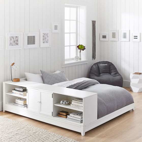 Ultimate Platform Bed + Cubby/ Cabinet Set | PBteen