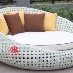 outdoor garden furniture leisure rattan round sunbed ,rattan outdoor