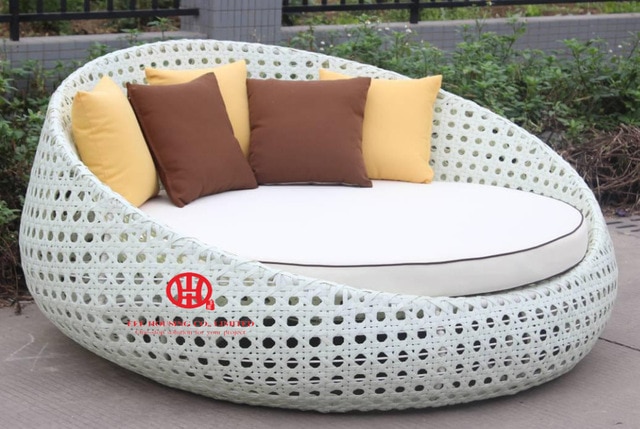 outdoor garden furniture leisure rattan round sunbed ,rattan outdoor
