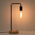 Amazon.com: HAITRAL Industrial Desk Lamp - Wooden Table Reading Lamp