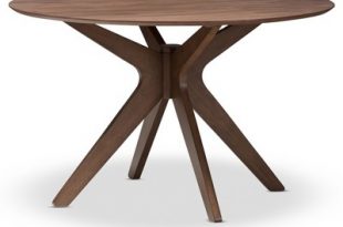 Monte Mid - Century Modern Wood Finish 47 - Inch Round Dining Table
