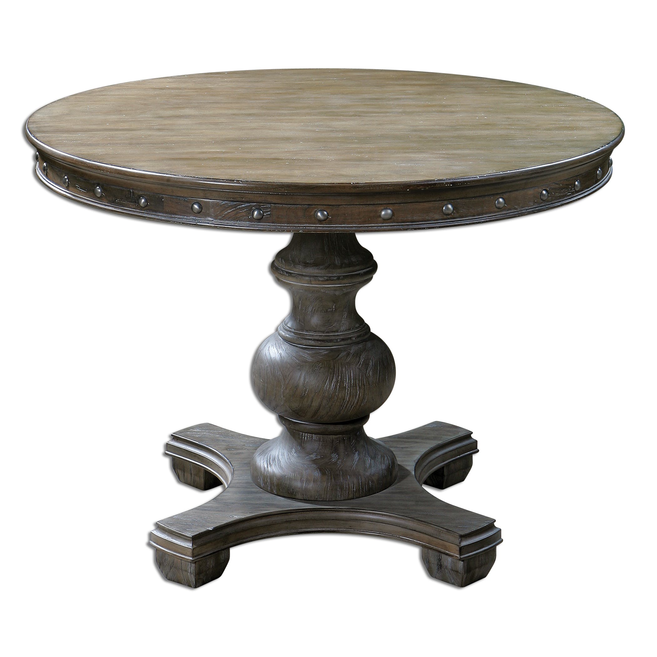Uttermost Living Room Sylvana Wood Round Table 24390 - Penny Mustard