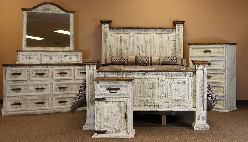LMT | White Washed Rustic Bedroom Set | Dallas Designer Furniture