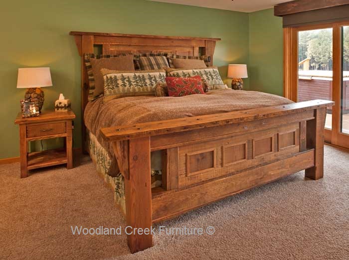 Barnwood Bedroom Furniture, Reclaimed Wood, Elegant Rustic