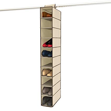 Amazon.com: Ziz Home Hanging Shoe Organizer for Closet, 10 Shelf