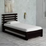 Buy Stigen Solid Wood Single Bed with Trundle in Warm Chestnut