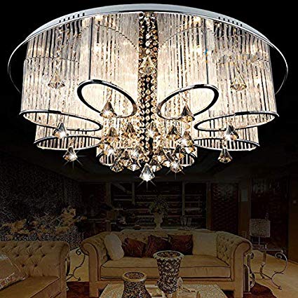 LEDVAS Modern Luxury Living Room Ceiling Lamp Fixture Crystal