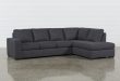 Lucy Dark Grey 2 Piece Sleeper Sectional W/Raf Chaise | Living Spaces