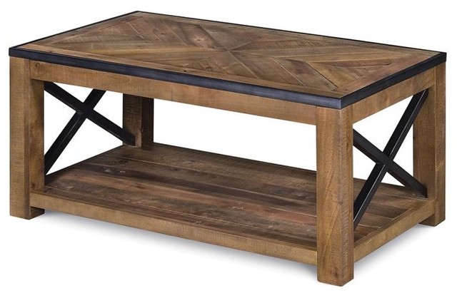 Magnussen Penderton Wood Small Rectangular Coffee Table in Sienna