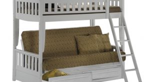 White Bunk Bed Sofa | Wood Futon Bunk Sofa Bed White | The Futon Shop