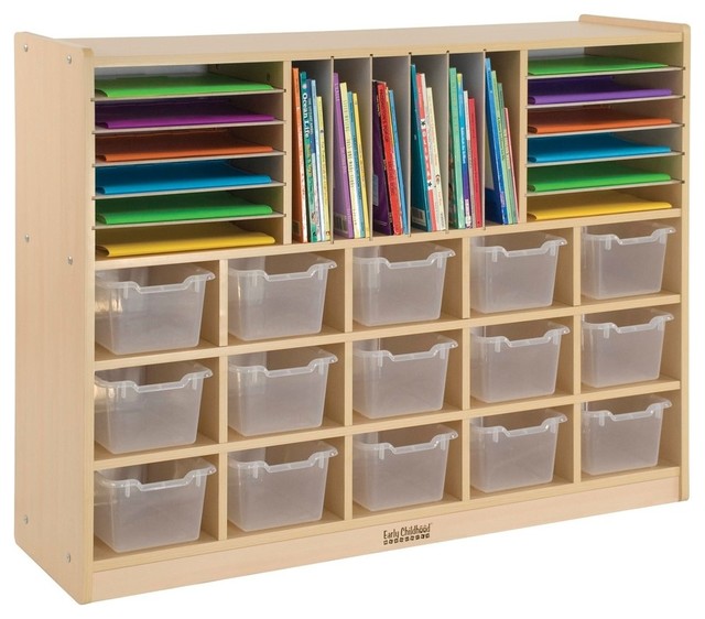 Multi, Section Storage Cabinet With 15 Bins, CL - Contemporary