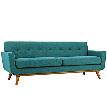 Amazon.com: Engage Upholstered Sofa in Teal: Kitchen & Dining