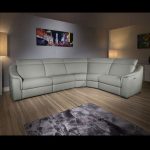 Luxury Grey Leather 5 Seat Corner L Shape Corner Sofa Recliners LH