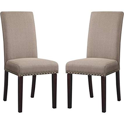 Amazon.com - DHI Nice Nail Head Upholstered Dining Chair, Set of 2