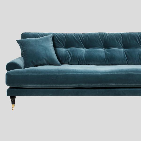 Petrol velvet sofa, Scandinavian design u2013 Att Pynta