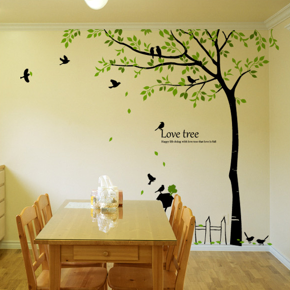 Birds & Love Tree Wall Decals for Kids Rooms