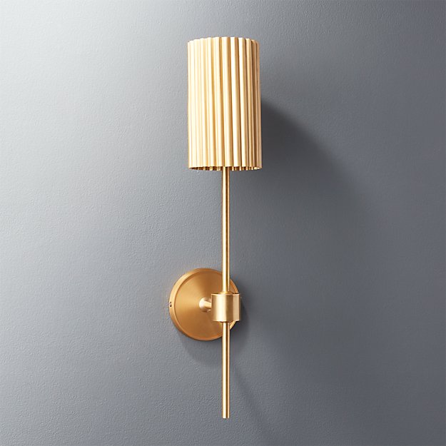 Fluted Gold Wall Sconce + Reviews | CB2