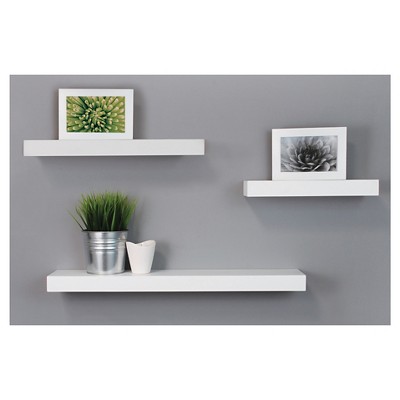 3pc Decorative Wall Ledge Shelf Set White - Nexxt : Target