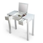 Organizedlife White Vanity Table Jewelry Storage Makeup Desk with