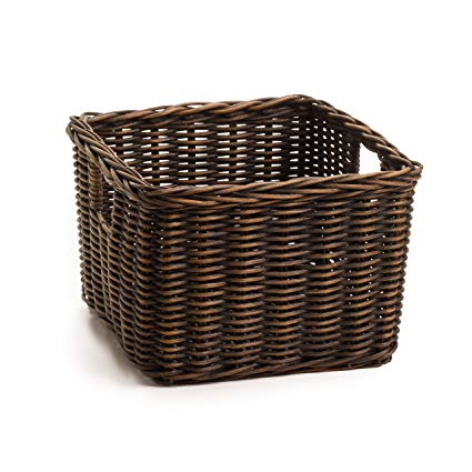 Amazon.com: The Basket Lady Low Square Wicker Shelf Basket, Small (5