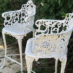 Vintage Victorian White Ornate Wrought Iron Chair Indoor or Outdoor
