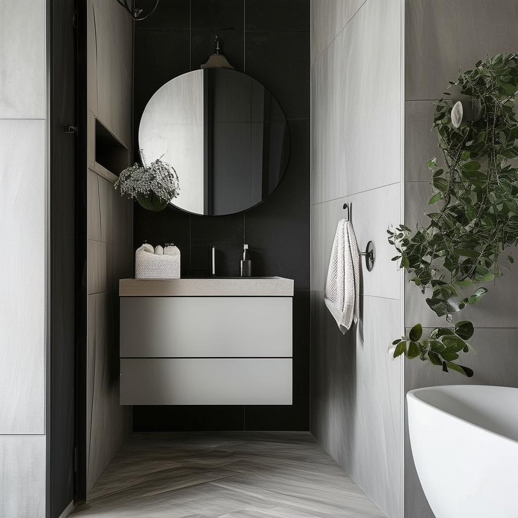 Sleek and Modern Powder​ Rooms with​ Floating Vanities